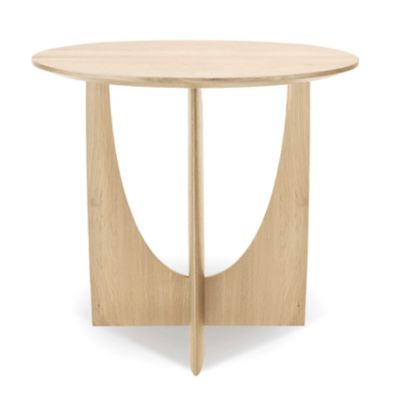 Oak Geometric Side Table