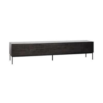 Teak Grooves TV Cupboard - 1 Flip-Down Door - 2 Drawers
