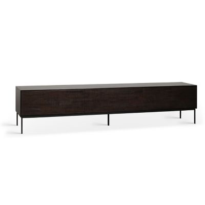 Teak Grooves TV Cupboard - 1 Door - 2 Drawers