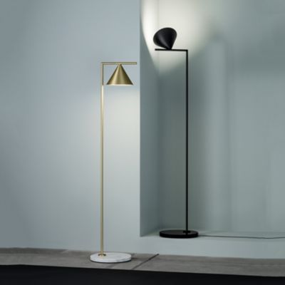 Shown in Black with Black Marquina Marble Base finish, in use, lit