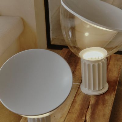Shown in White finish, Glass shade material, Detail view