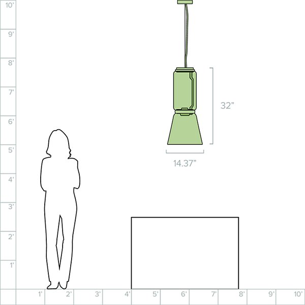 Noctambule Low Cylinder and Cone LED Pendant