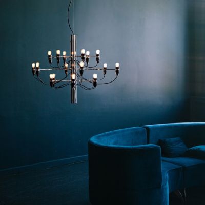 Shown in Brass Finish, 18 Light, in use