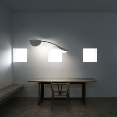 Shown in Off White finish, 63 Inch with 3 Shades size, in use