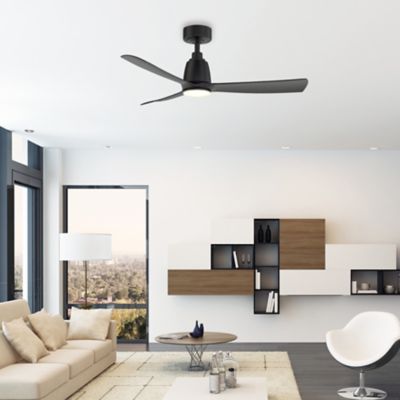 Shown in Black with Black finish, 44 inch Fan Blade, Light kit