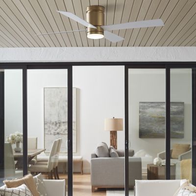 Shown in Brushed Satin Brass Fan Body and Blade finish, in use