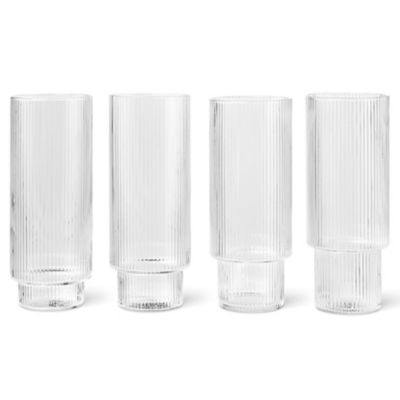 Ripple Long Drink Glasses - Set of 4
