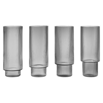 Ripple Long Drink Glasses - Set of 4