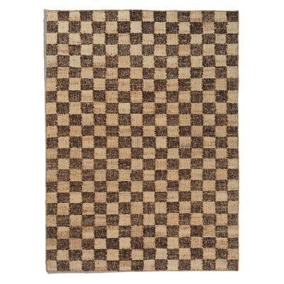 Check Wool Jute Rug
