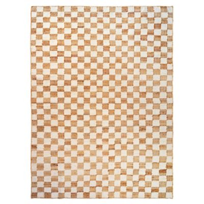 Check Wool Jute Rug