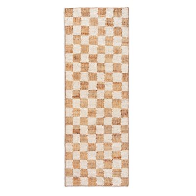 Check Wool Jute Rug