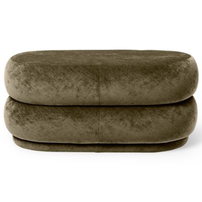 Faded Velvet Oval Pouf