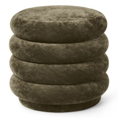Faded Velvet Round Pouf