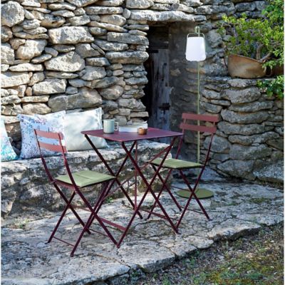 Folding metal bistro table hot sale