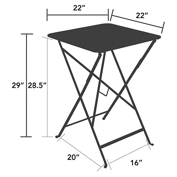 Bistro Square Folding Table 22x22