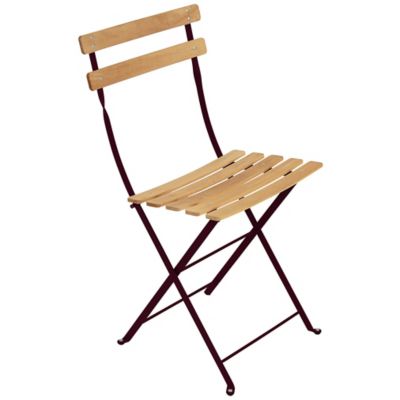 Bistro Natural Folding Chair-Set of 2(Black Cherry)-OPEN BOX