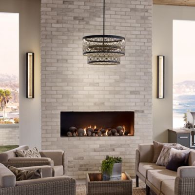 Shown in Oil Rubbed Bronze finish, Large size, lit, in use