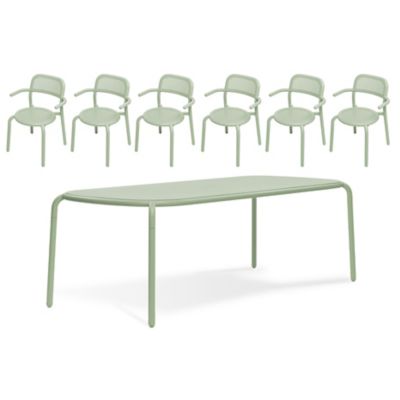Toni Tablo Outdoor Dining Table Set with 6 Armchairs