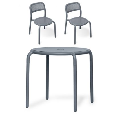 Toni Bistreau Outdoor Dining Table Set with Sidechairs