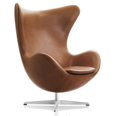 Egg Leather Swivel Chair
