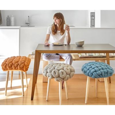 Knitted Stool Cushions by Claire-Anne O'Brien