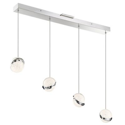 Silver Slice Linear LED Multi-Light Pendant