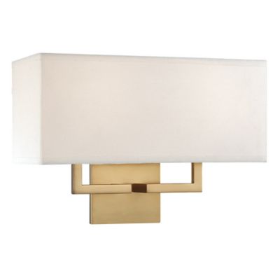 Fabric Wide Wall Sconce(Honey Gold w/ White)-OPEN BOX RETURN