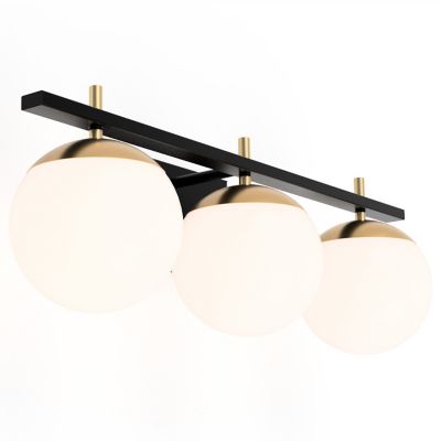 Mattison Vanity Light (Black/Antique Brass|3 Light)-OPEN BOX