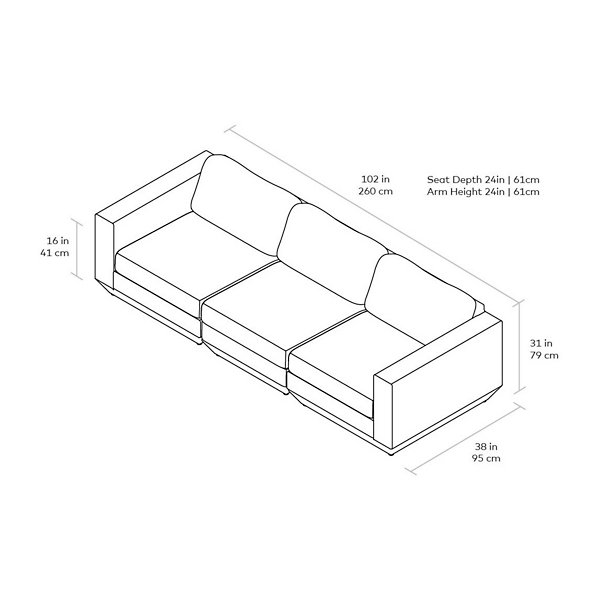 Podium Modular 3 Piece Sofa