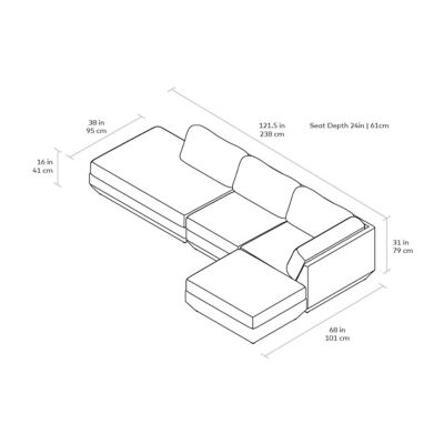 Podium Modular 4 PC Lounge Sectional B By Gus Modern At Lumens.com