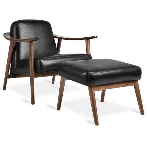Baltic Leather Chair with Ottoman