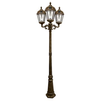 Royal Bulb Solar Outdoor 3-Light Post Lamp