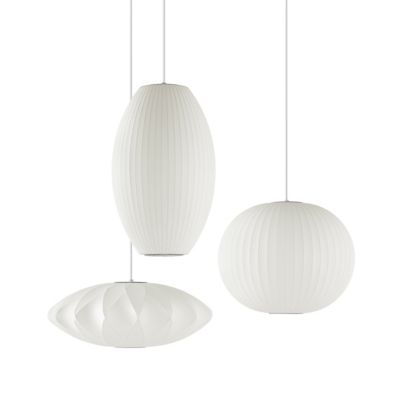 Saucer Criss Cross Bubble Pendant shown with Nelson Bubble Lamps collection