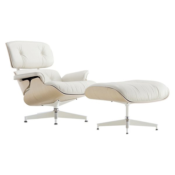 Eames Lounge Chair with Ottoman - White Ash