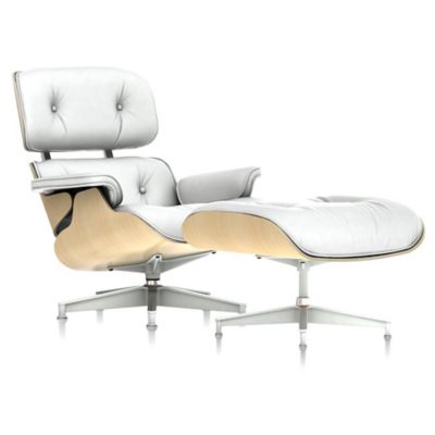 Eames Lounge Chair with Ottoman - White Ash