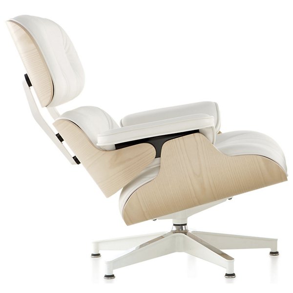 Eames Lounge Chair White Ash By, White Leather Eames Chair