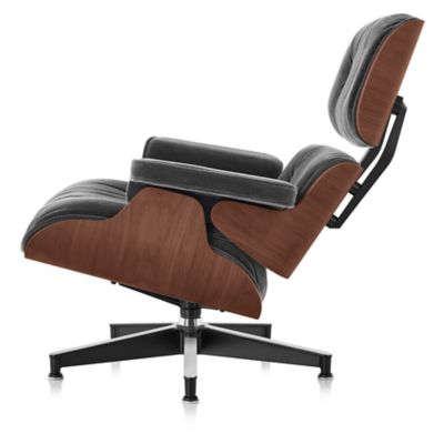 Eames Lounge Chair with Ottoman in Mohair Supreme