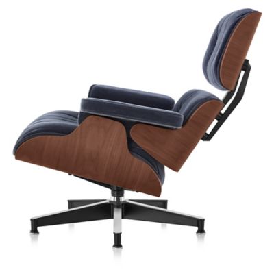 Eames Lounge Chair with Ottoman in Mohair Supreme