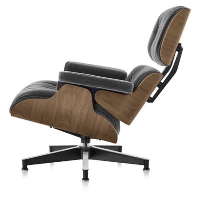 Eames Lounge Chair with Ottoman in Mohair Supreme