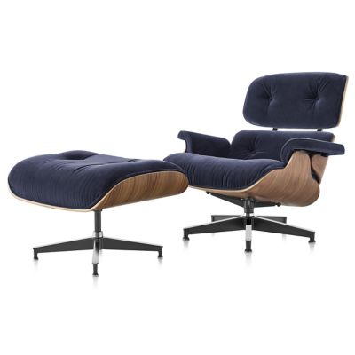 Eames Lounge Chair with Ottoman in Mohair Supreme