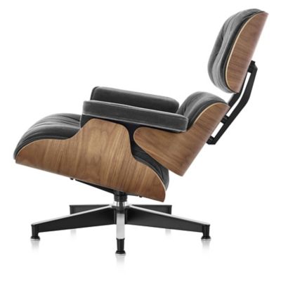 Eames Lounge Chair with Ottoman in Mohair Supreme