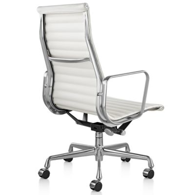 Shown in 2100 Leather Ivory with Polished Aluminum Base/Polished Aluminum Frame with Manual Seat- Height Adjustment