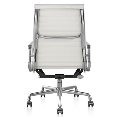 Shown in 2100 Leather Ivory with Polished Aluminum Base/Polished Aluminum Frame with Manual Seat- Height Adjustment