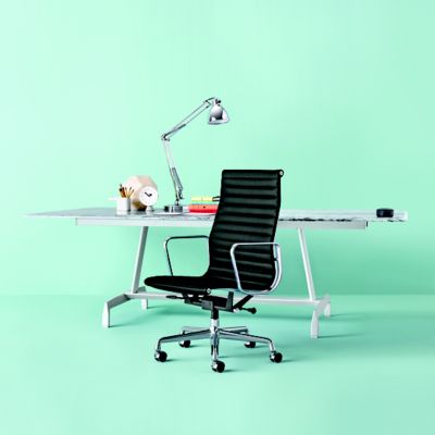 Eames Aluminum Group Executive Chair with AGL Veneer Top Table