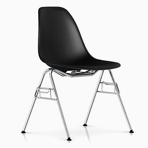 Eames Molded Plastic Side Chair With Stacking Base