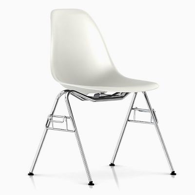 Eames Molded Plastic Side Chair (White/8654)-OPEN BOX RETURN