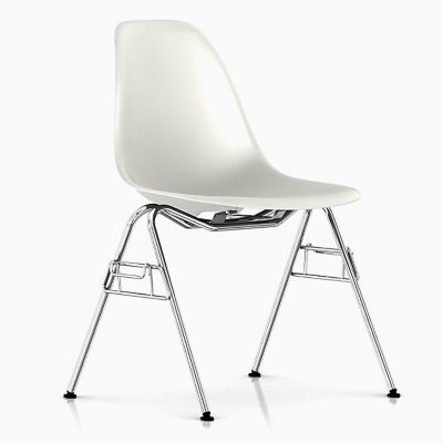 Eames Molded Plastic Side Chair With Stacking Base