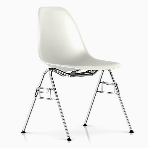 Eames Molded Plastic Side Chair (White/8654)-OPEN BOX RETURN
