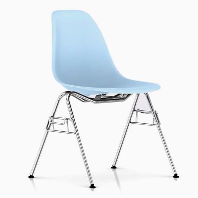 Eames Molded Plastic Side Chair With Stacking Base