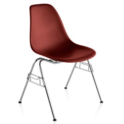 Eames Molded Plastic Side Chair With Stacking Base